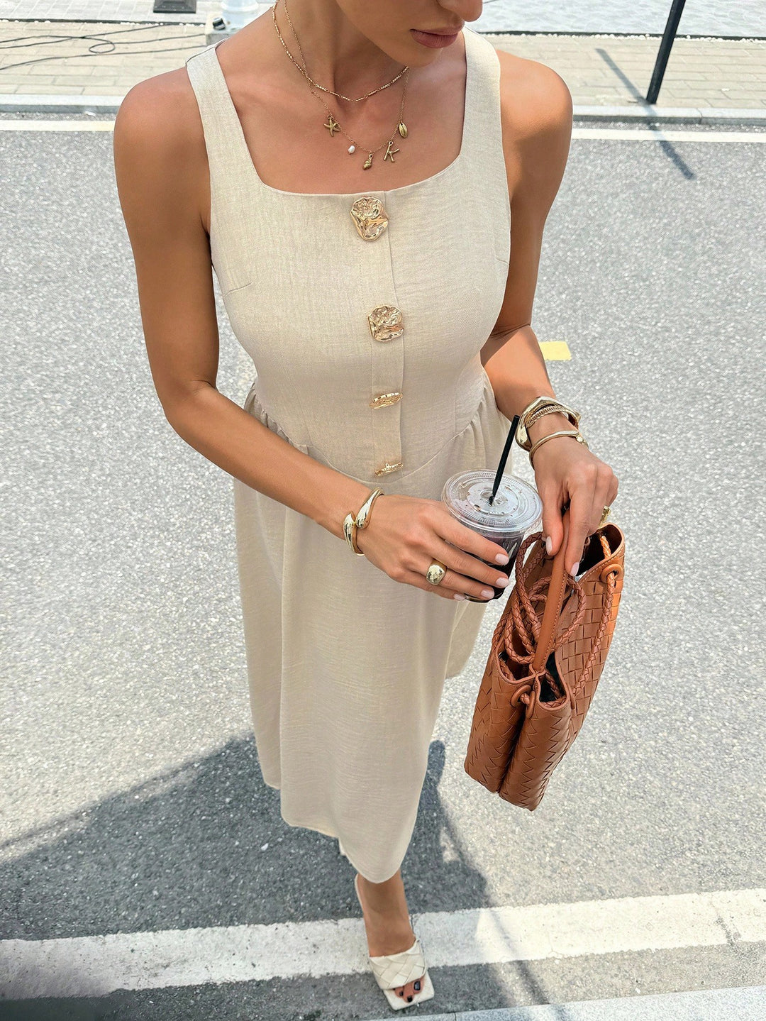 Rochie midi SHEIN, portocaliu