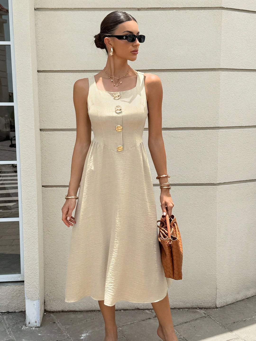 Rochie midi SHEIN, portocaliu