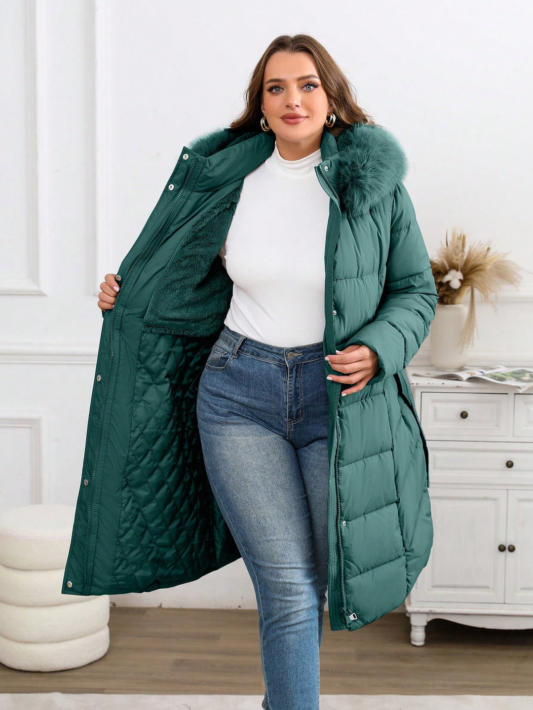Palton SHEIN, verde