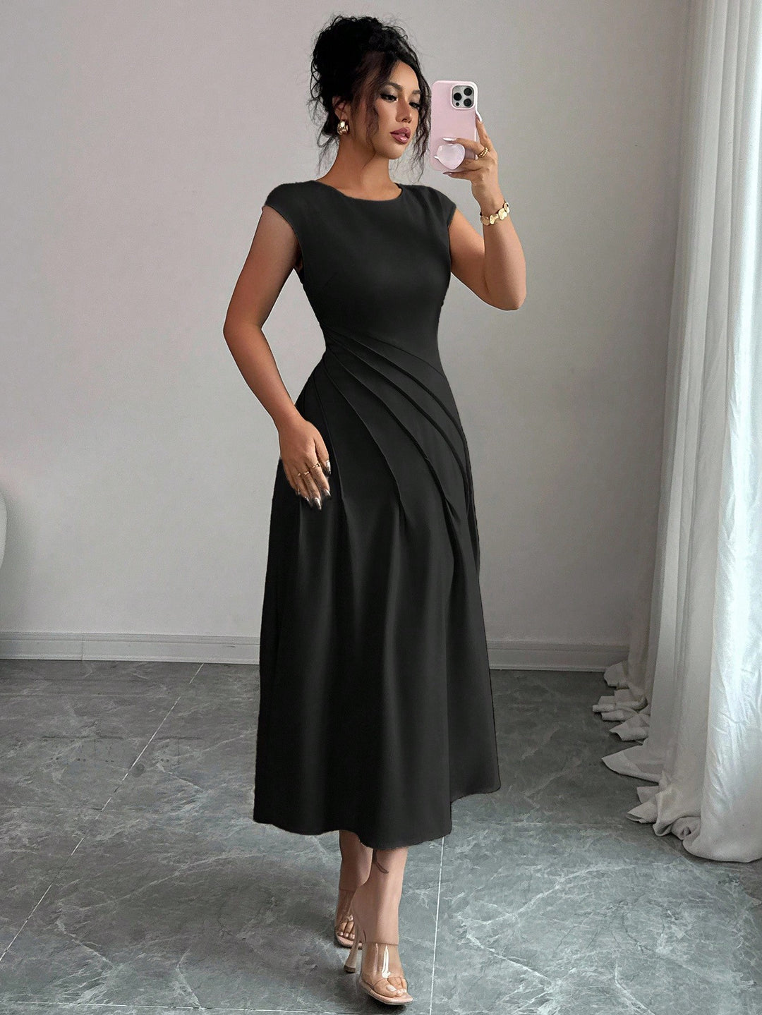 Rochie midi SHEIN, negru