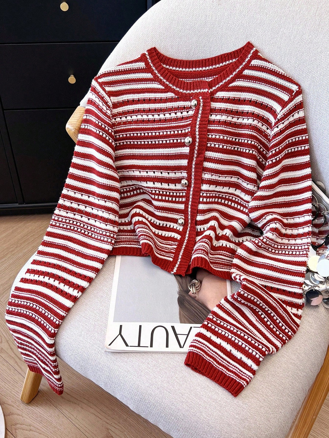 Cardigan SHEIN, vișiniu