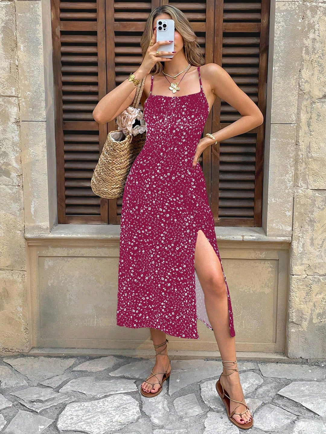 Rochie midi SHEIN, roz