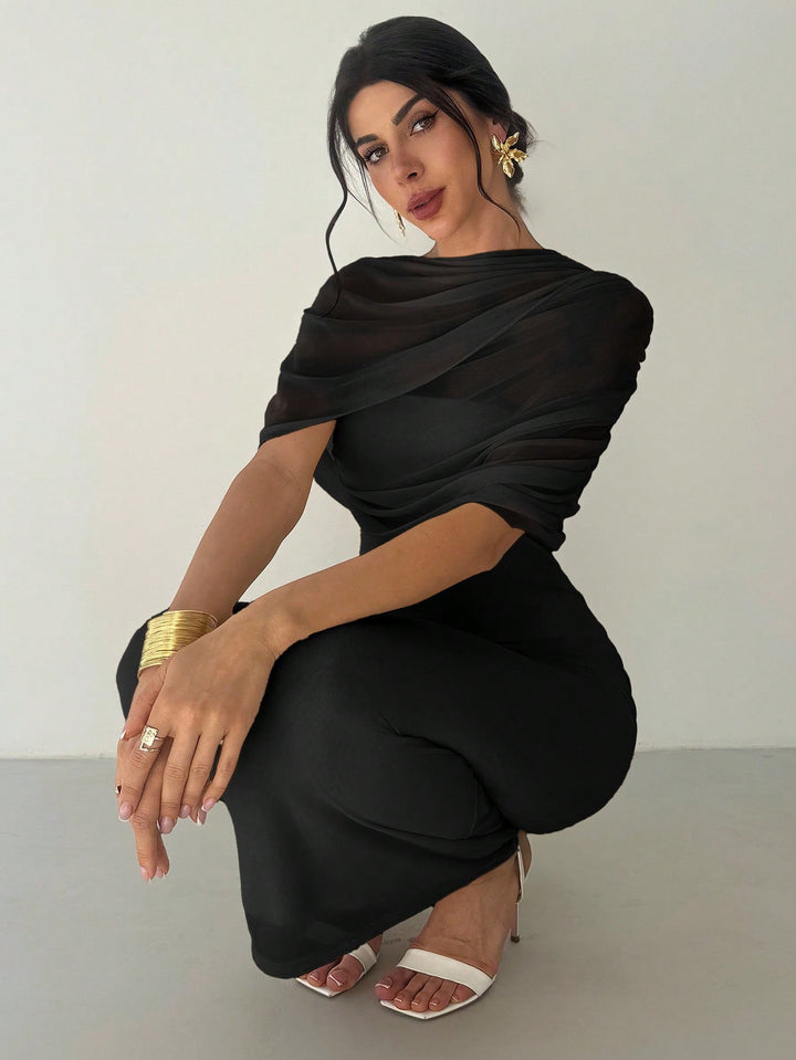 SHEIN maxi ruha, fekete