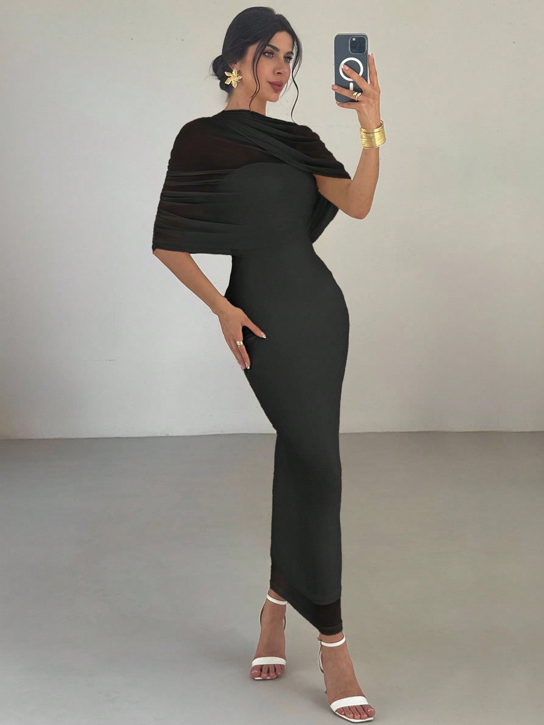 SHEIN maxi ruha, fekete