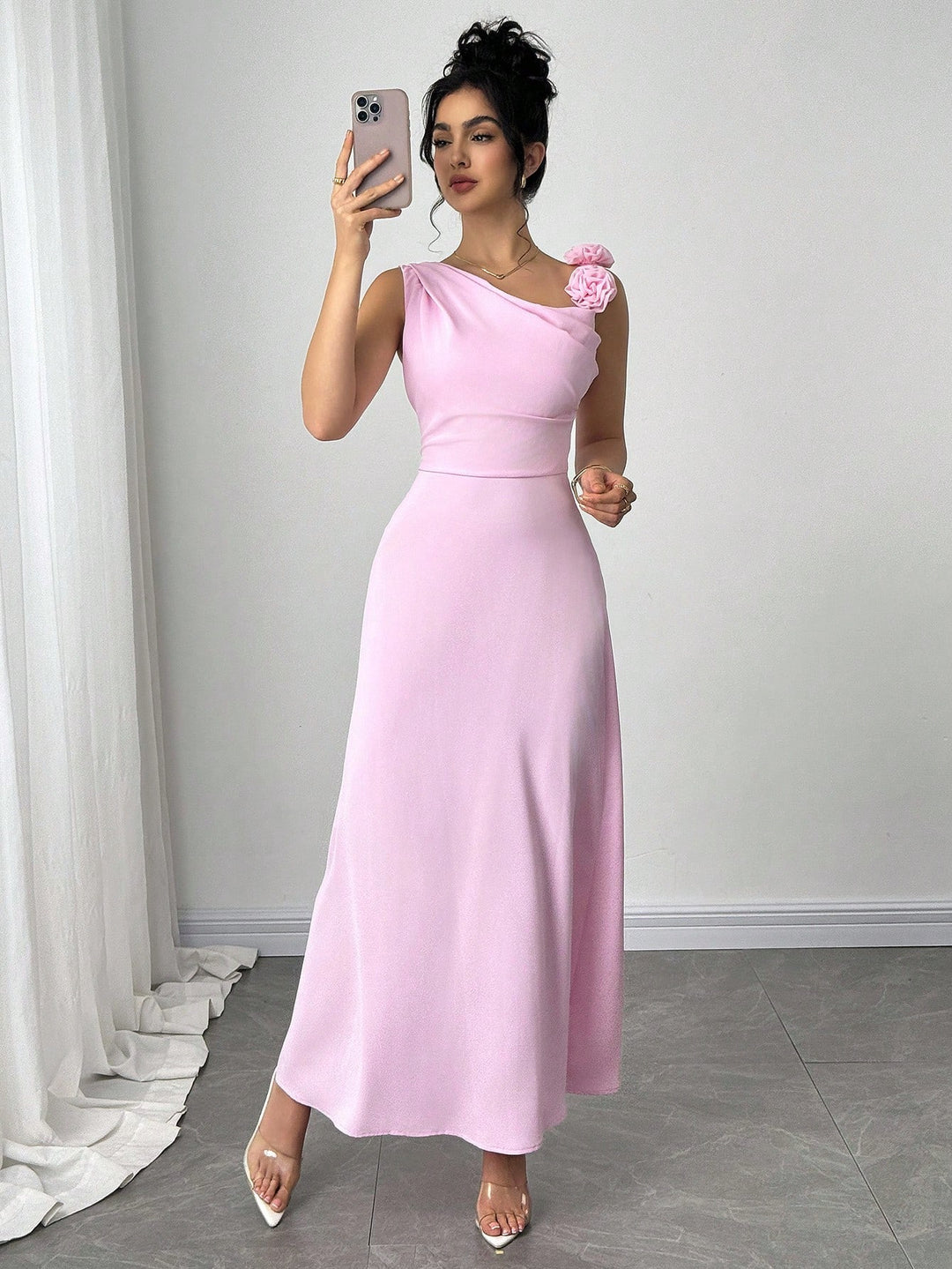SHEIN maxi ruha, rózsaszín