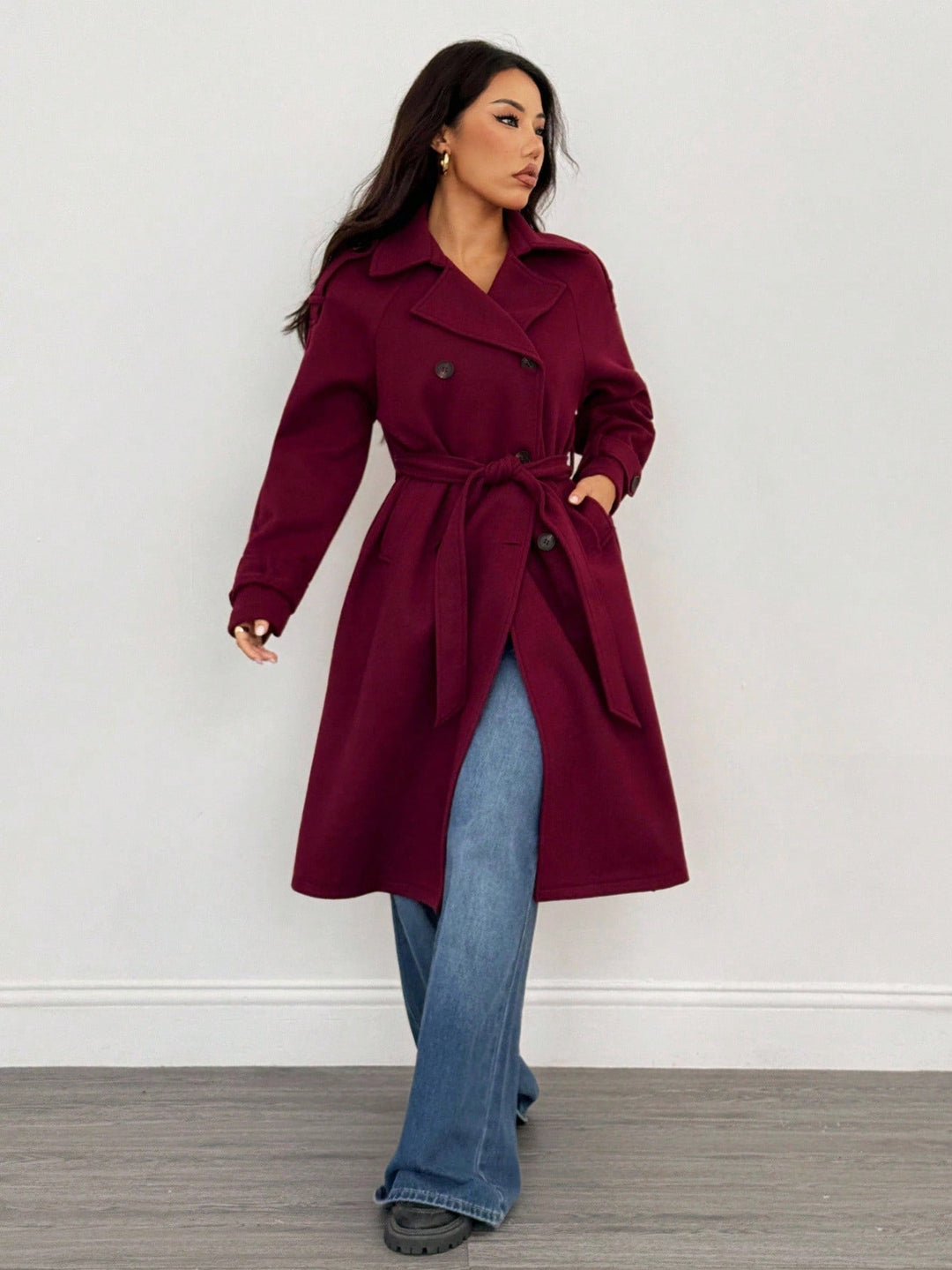 Palton SHEIN, vișiniu
