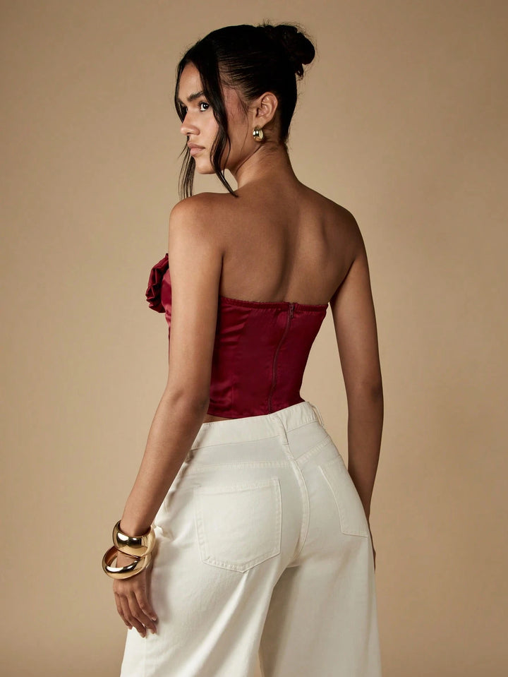MISSGUIDED Shein felső, bordó