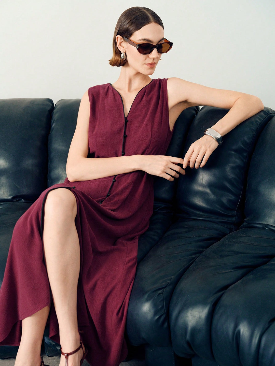 Rochie midi SHEIN, vișiniu