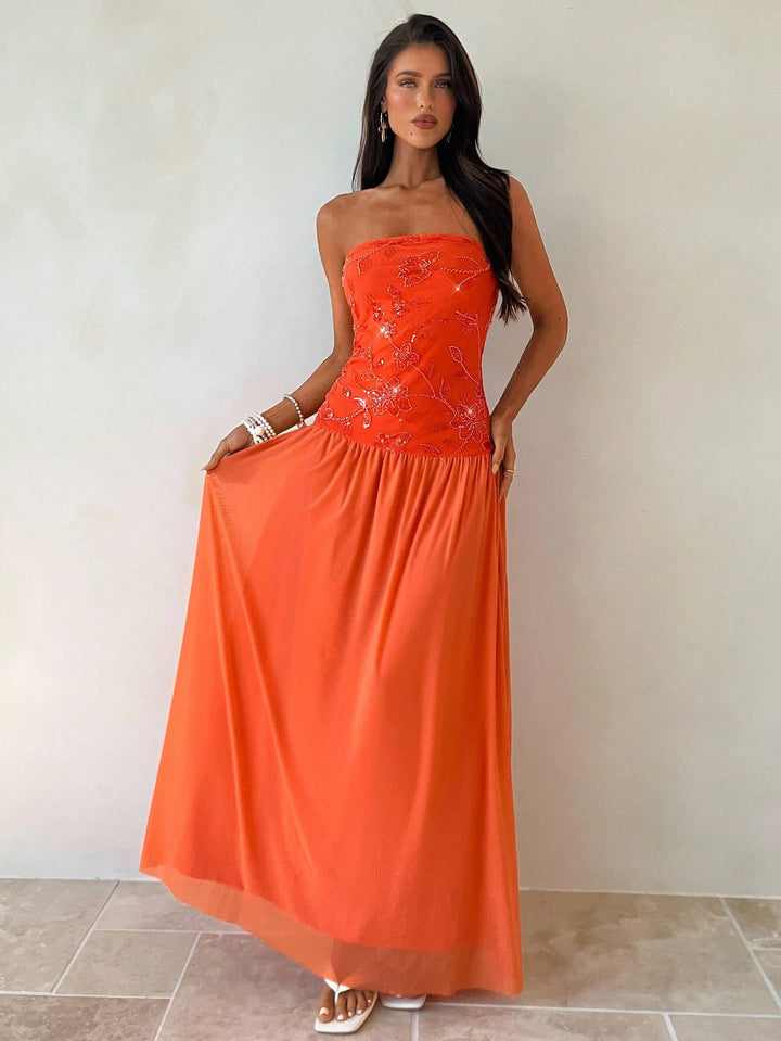 Rochie maxi SHEIN, portocaliu