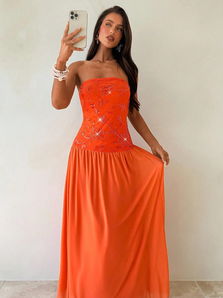 Rochie maxi SHEIN, portocaliu