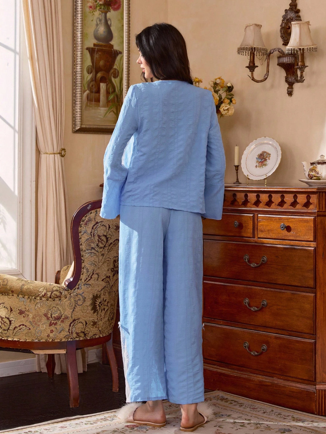 Compleu pijamale Shein, albastru