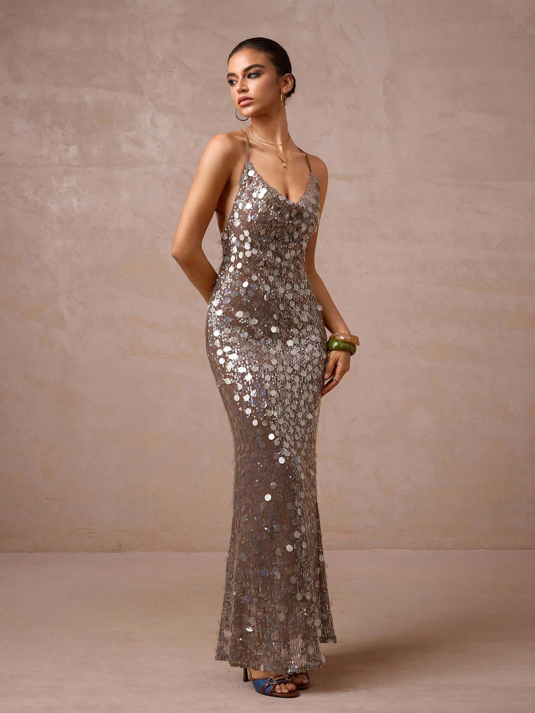 Rochie maxi SHEIN, maro