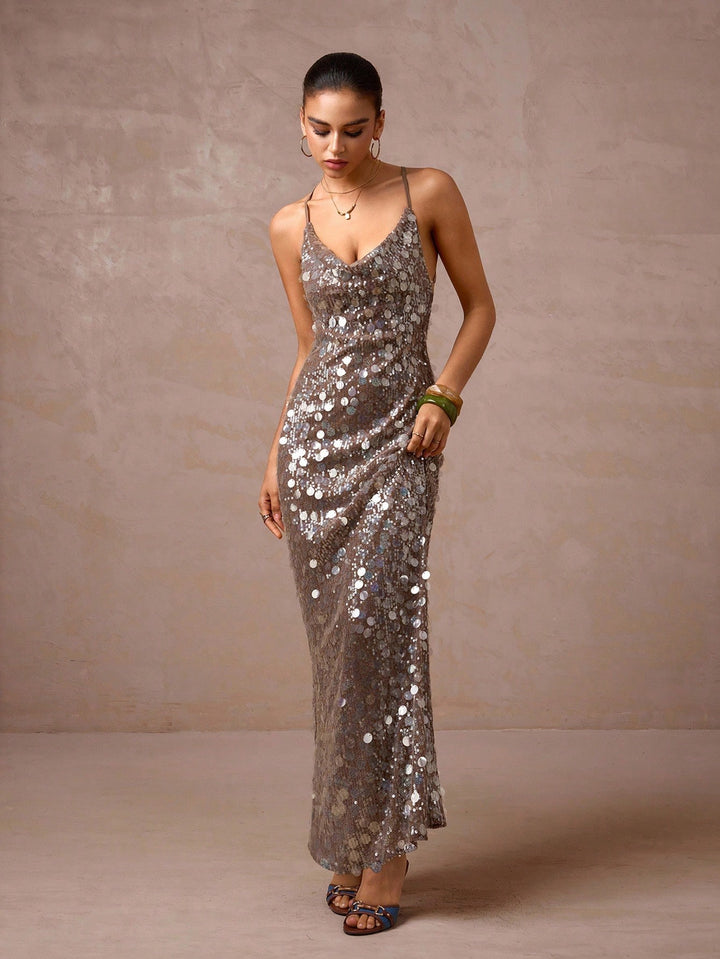 Rochie maxi SHEIN, maro