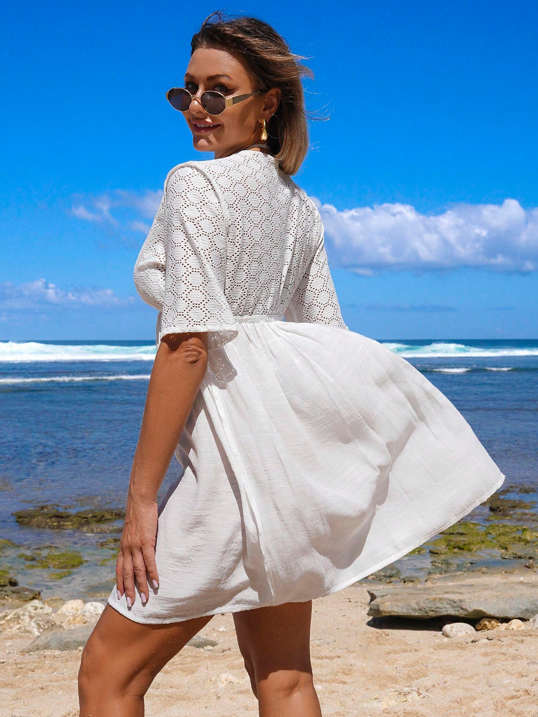 Kimono SHEIN, alb