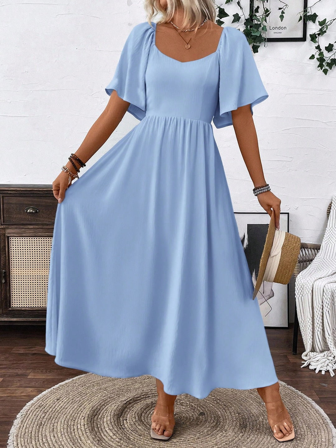 SHEIN maxi ruha, kék