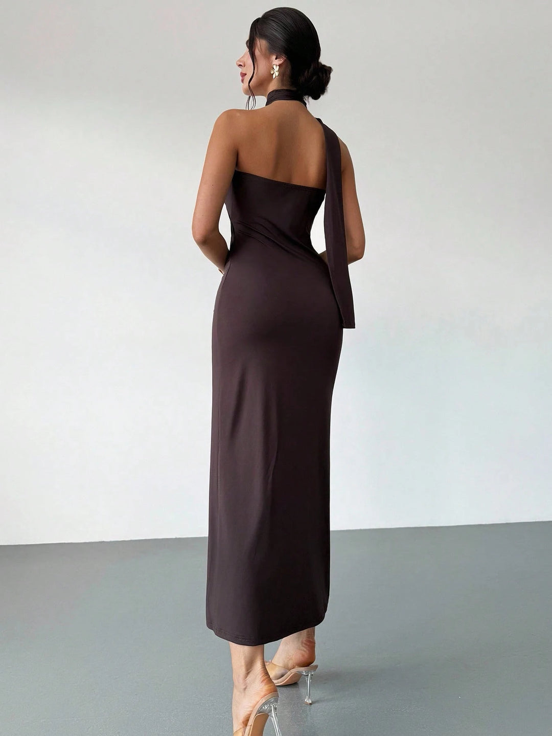 Rochie midi SHEIN, maro