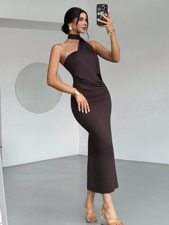 Rochie midi SHEIN, maro