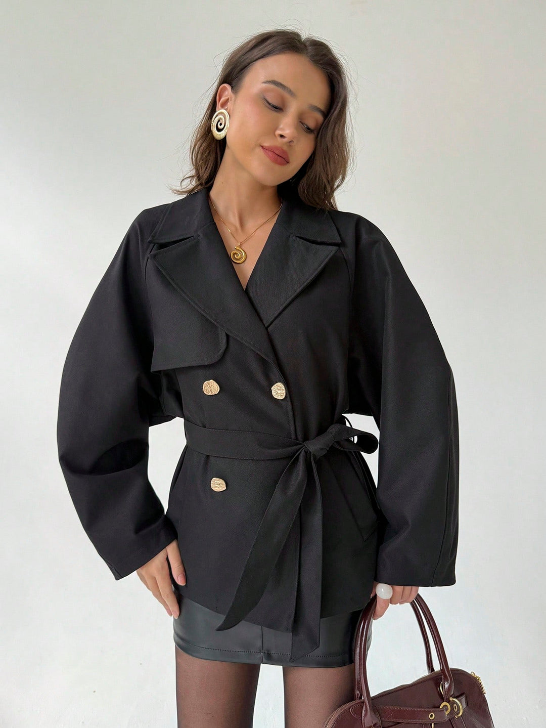 Trench SHEIN, negru