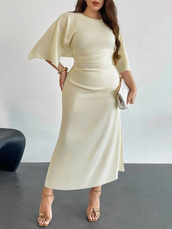 Rochie maxi Shein Curve+, crem
