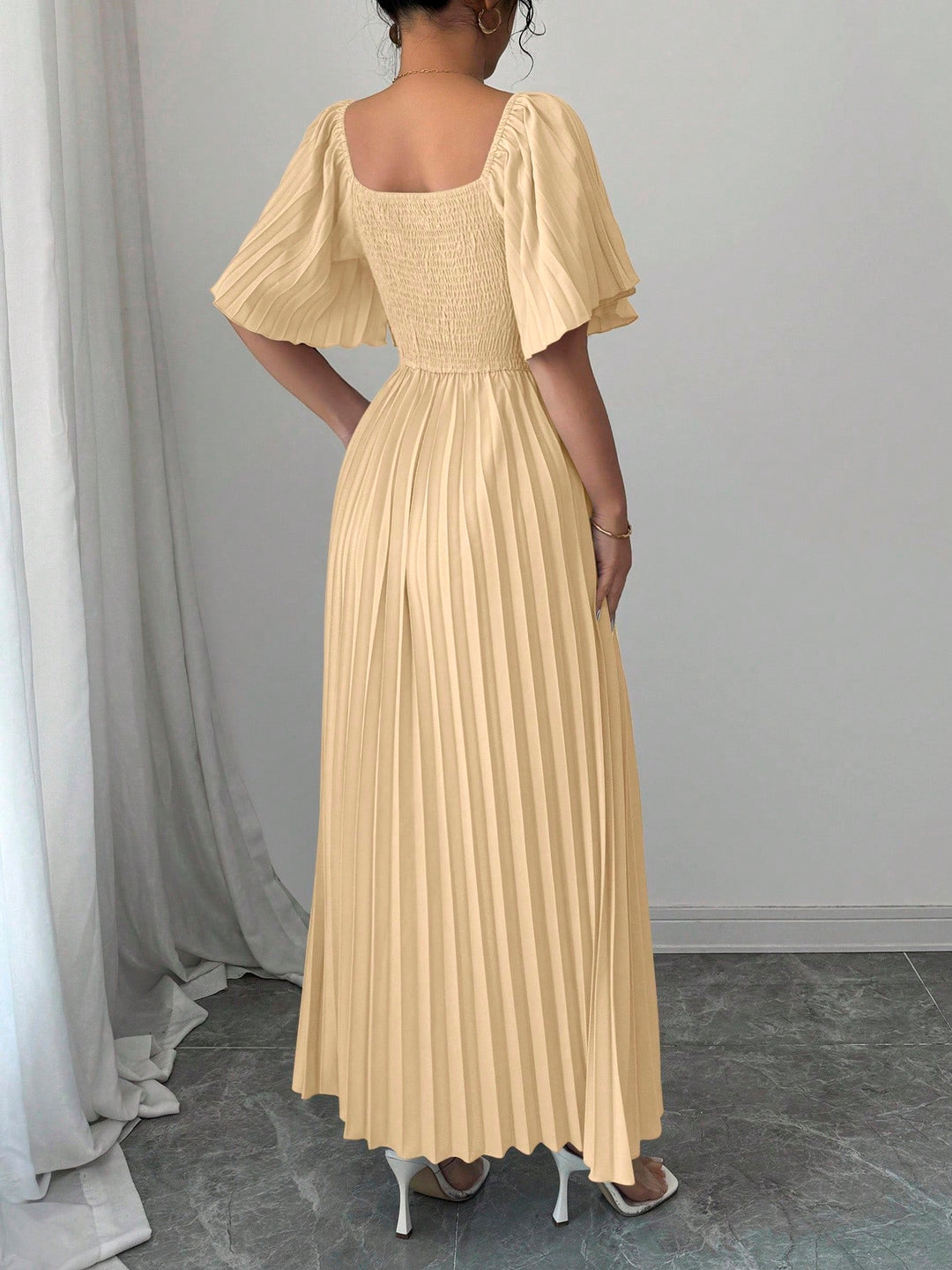 SHEIN sárga midiruha