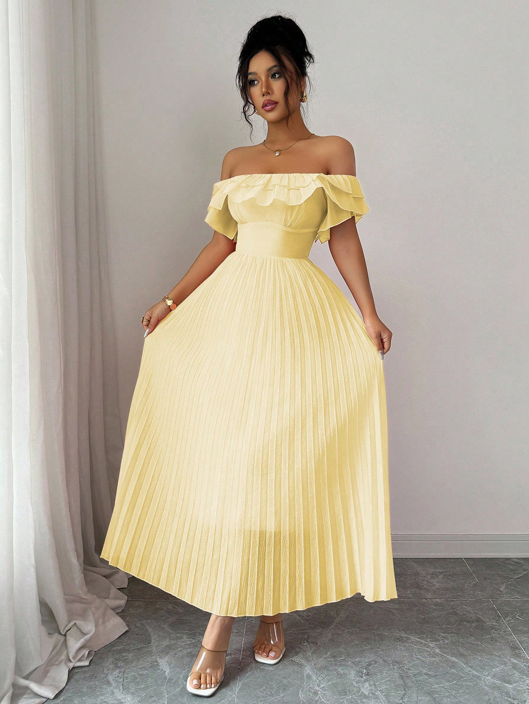 Rochie midi SHEIN, galben