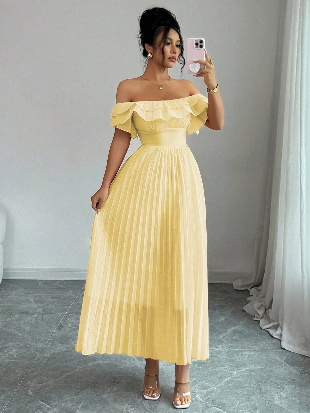 Rochie midi SHEIN, galben