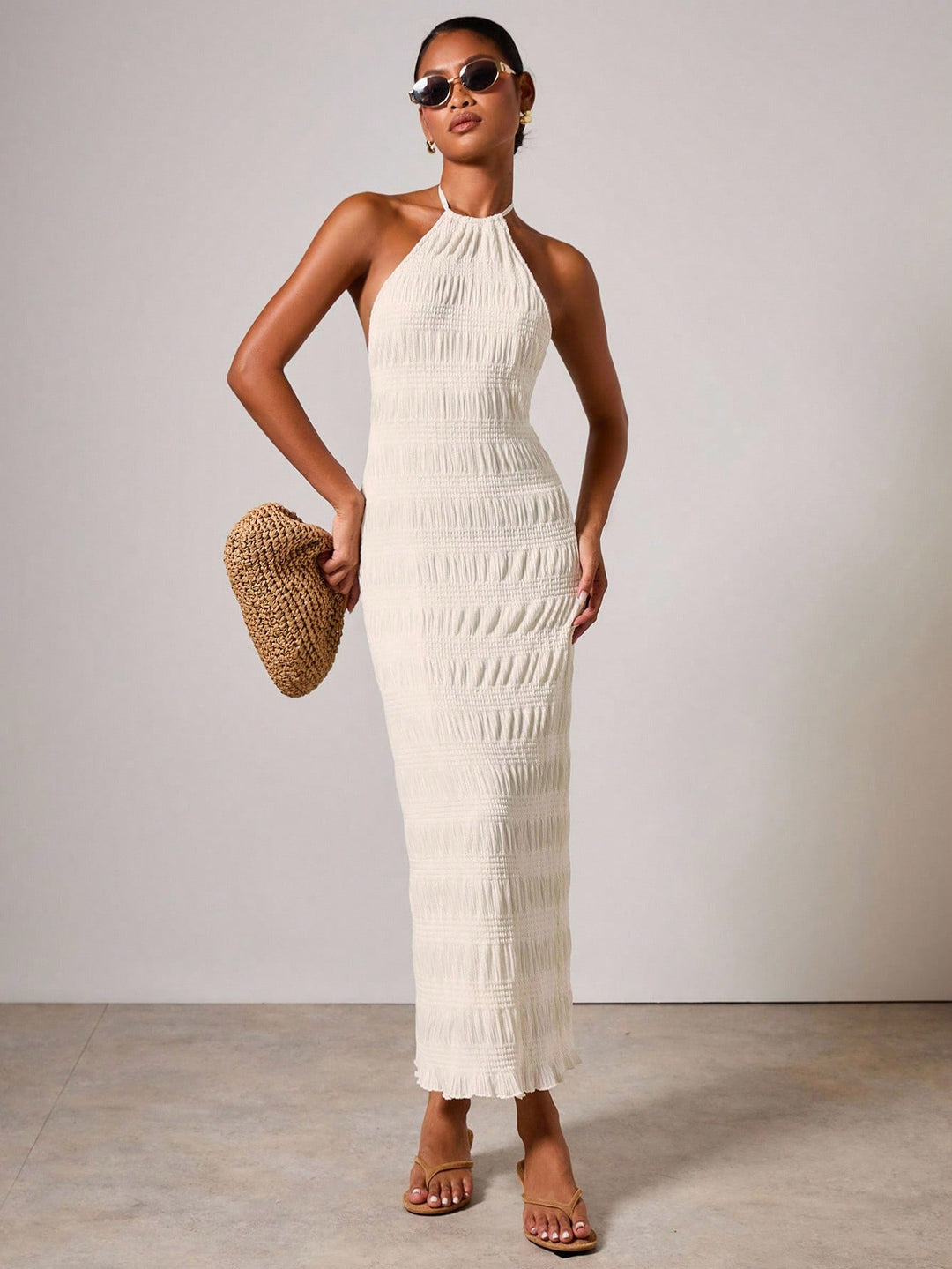 Rochie maxi SHEIN, bej