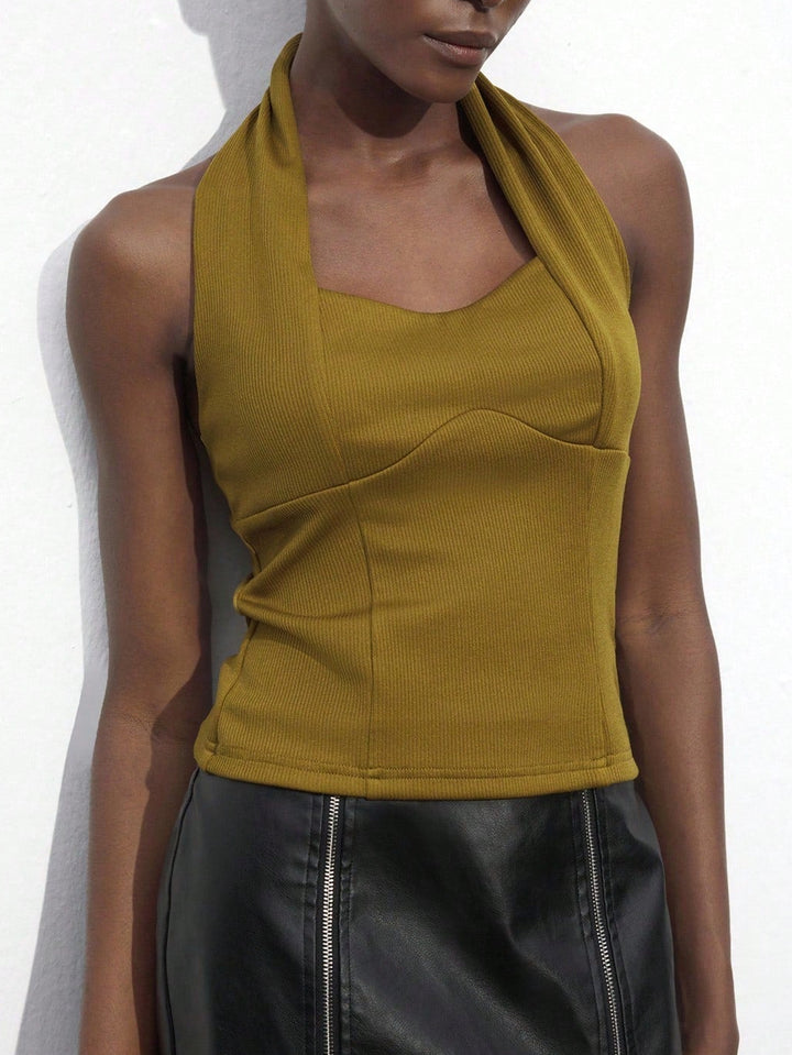Top SHEIN, kaki