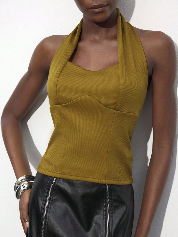 Top SHEIN, kaki