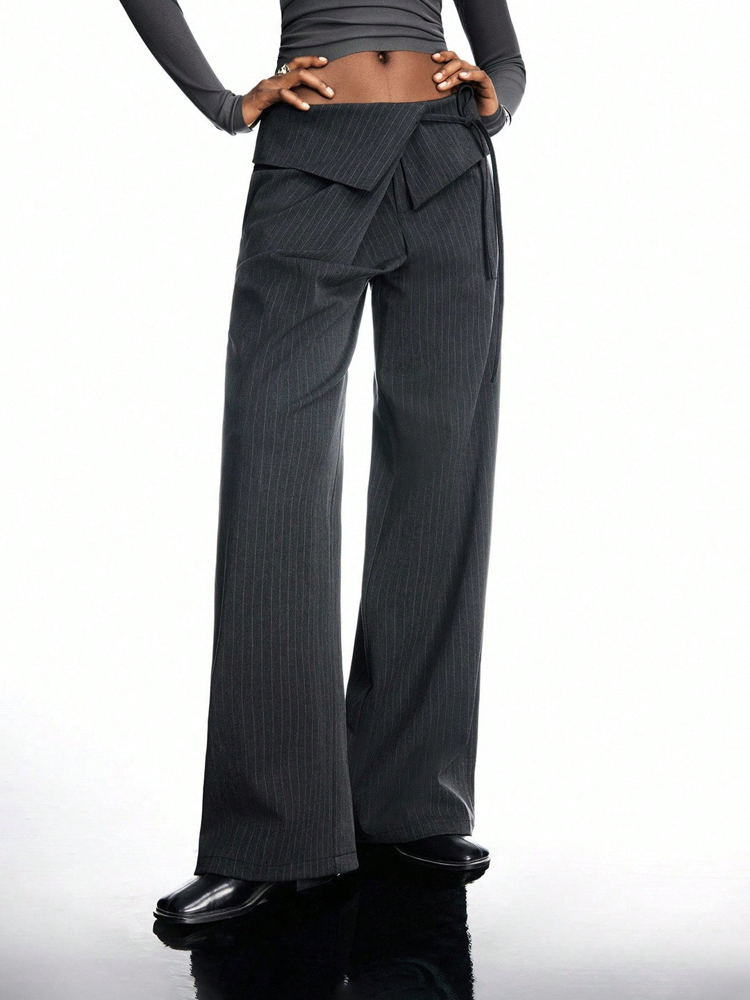 Pantalon de costum SHEIN, gri