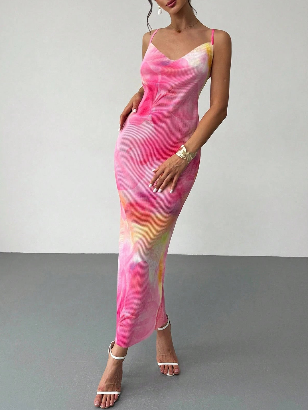 Shein maxi dress, color mix