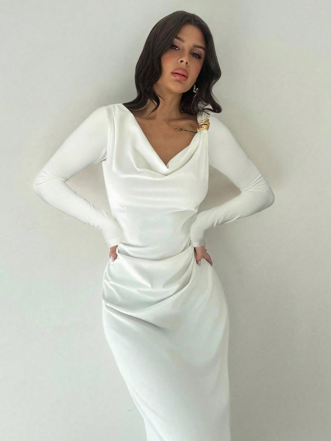 Rochie midi SHEIN, alb