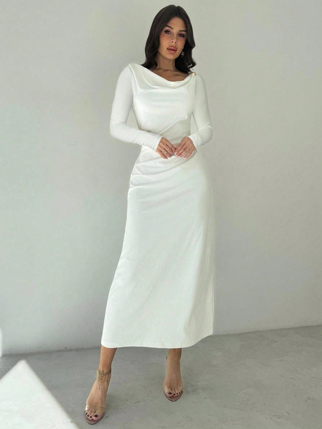 Rochie midi SHEIN, alb