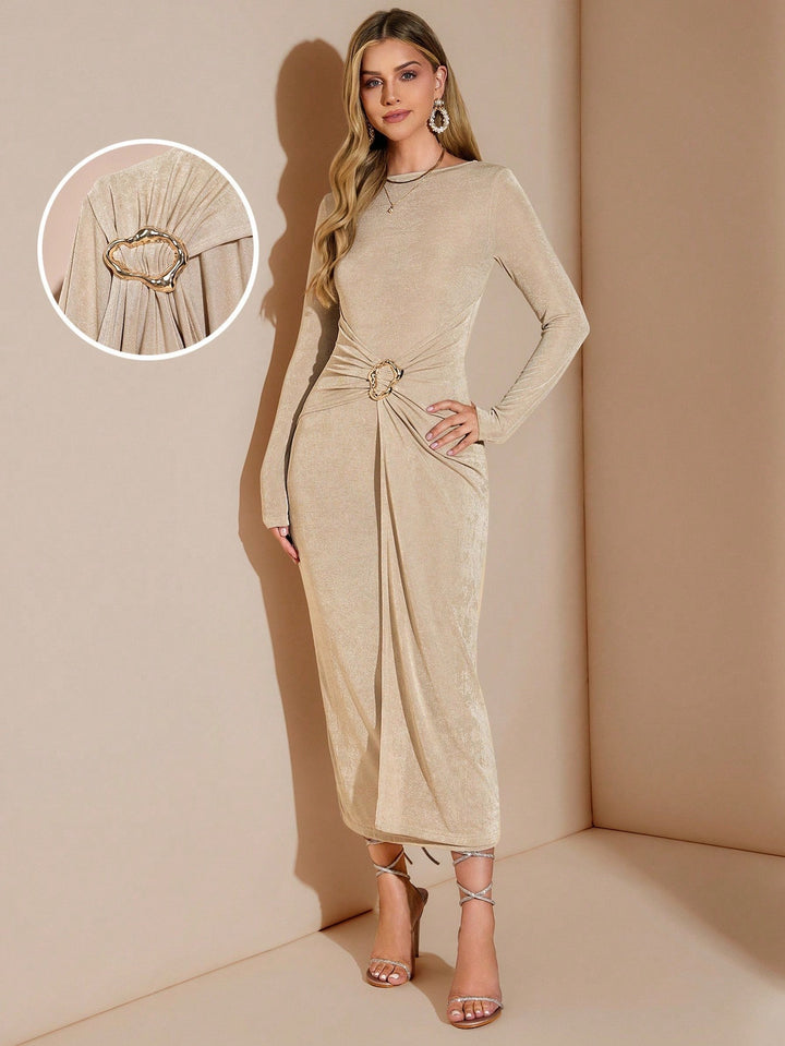 SHEIN maxi ruha, khaki