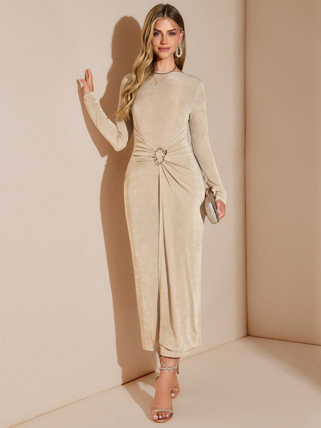 SHEIN maxi ruha, khaki