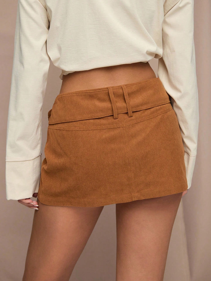 Shein mini szoknya, barna