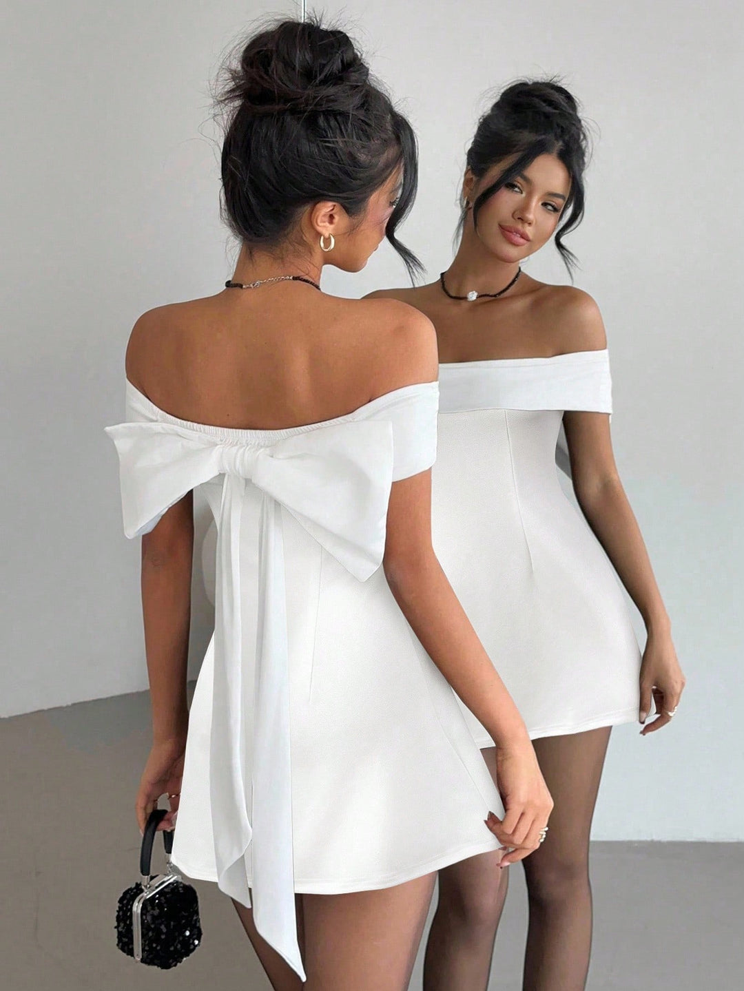 Rochie mini SHEIN, alb