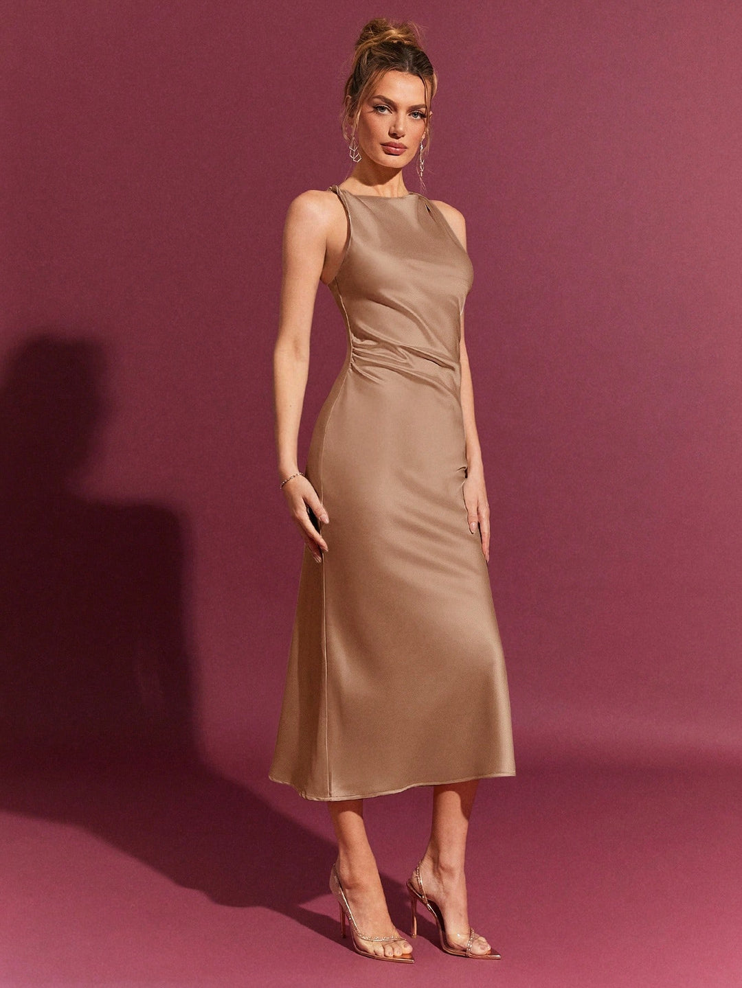 Rochie maxi SHEIN, maro