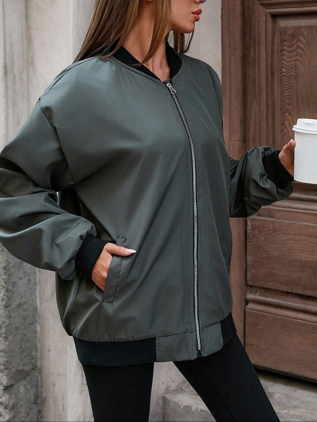SHEIN kabát, khaki