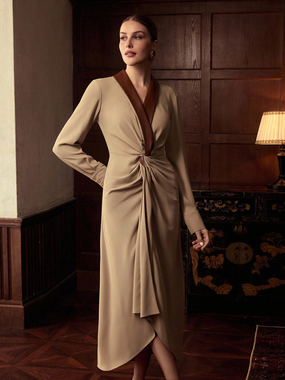 Rochie midi SHEIN, kaki