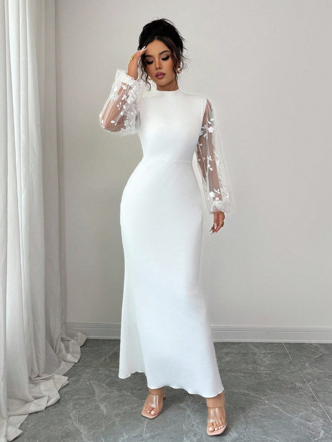 Rochie maxi SHEIN, alb