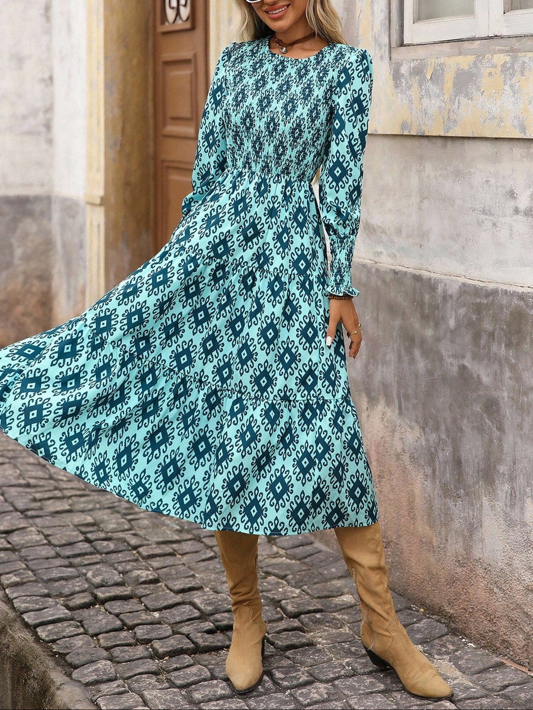 Rochie midi SHEIN, albastru
