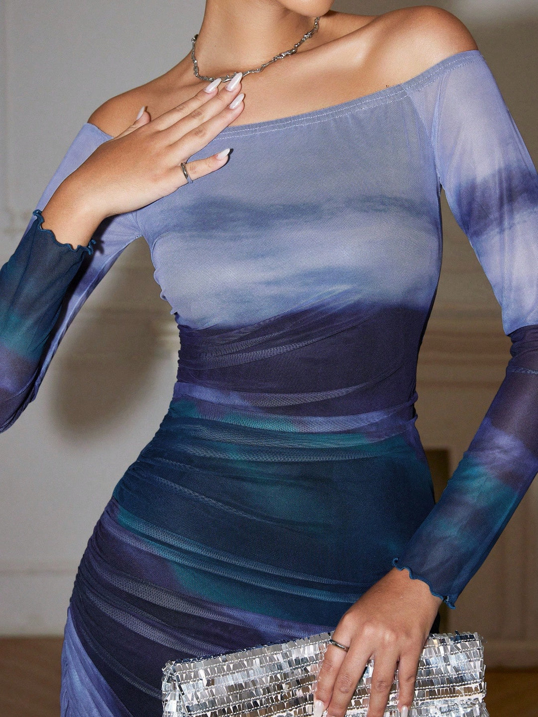 SHEIN maxi ruha, kék