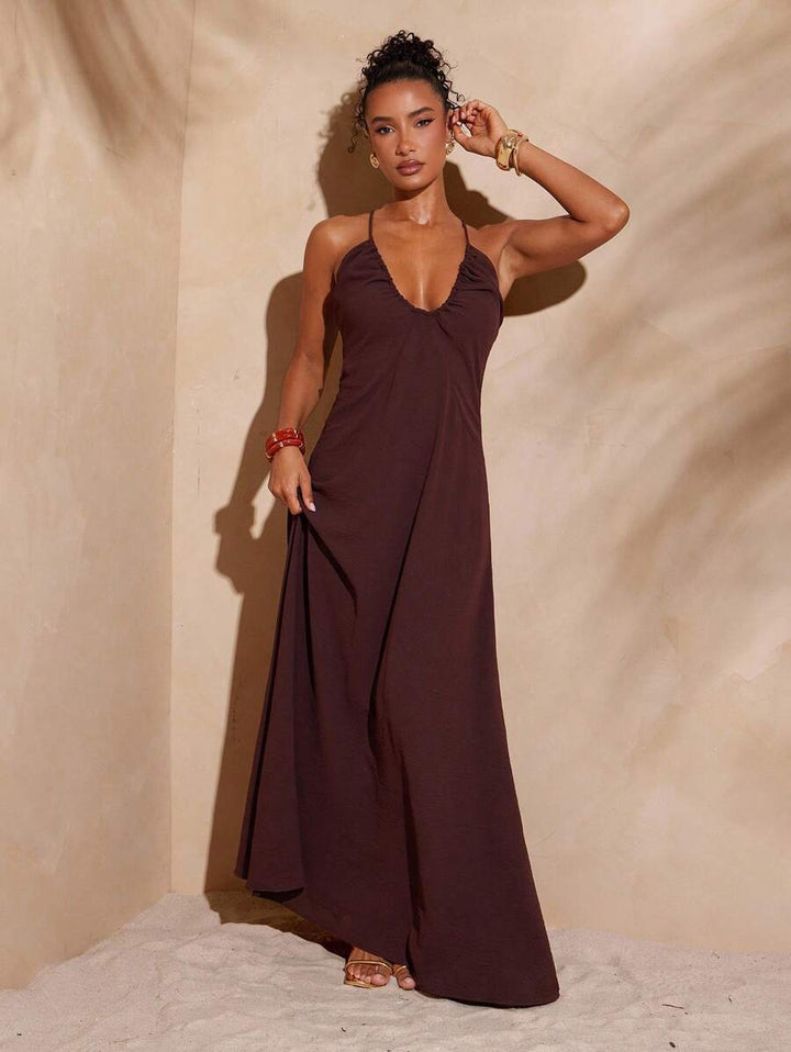 Rochie maxi SHEIN, maro