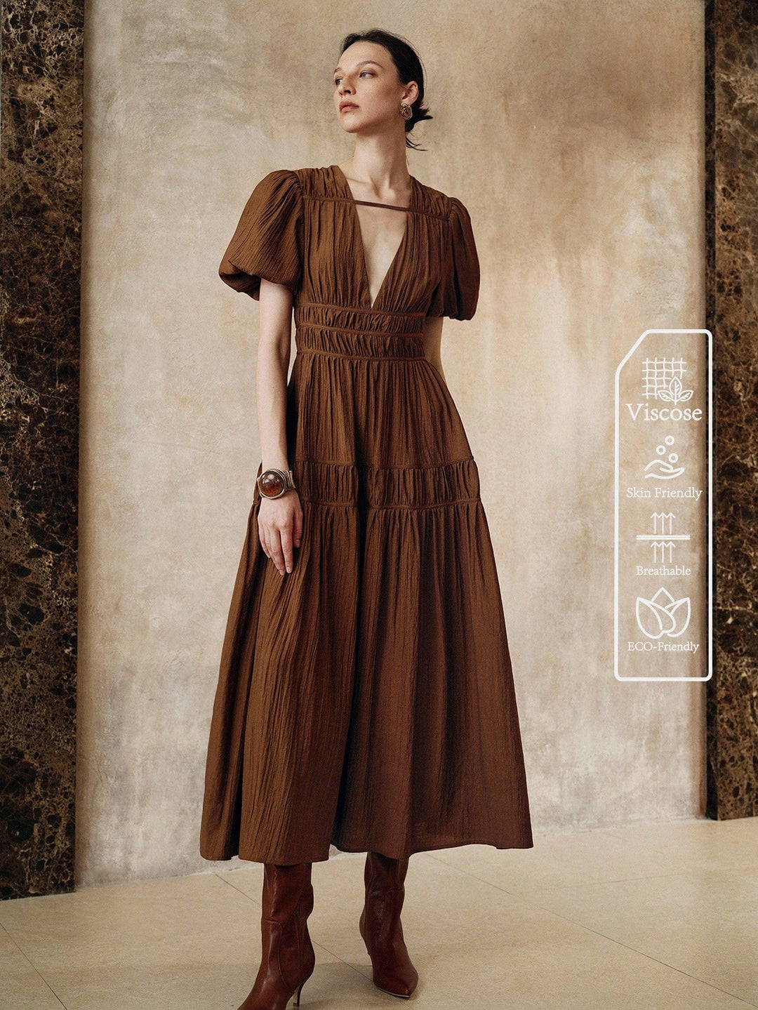 Rochie maxi SHEIN, maro