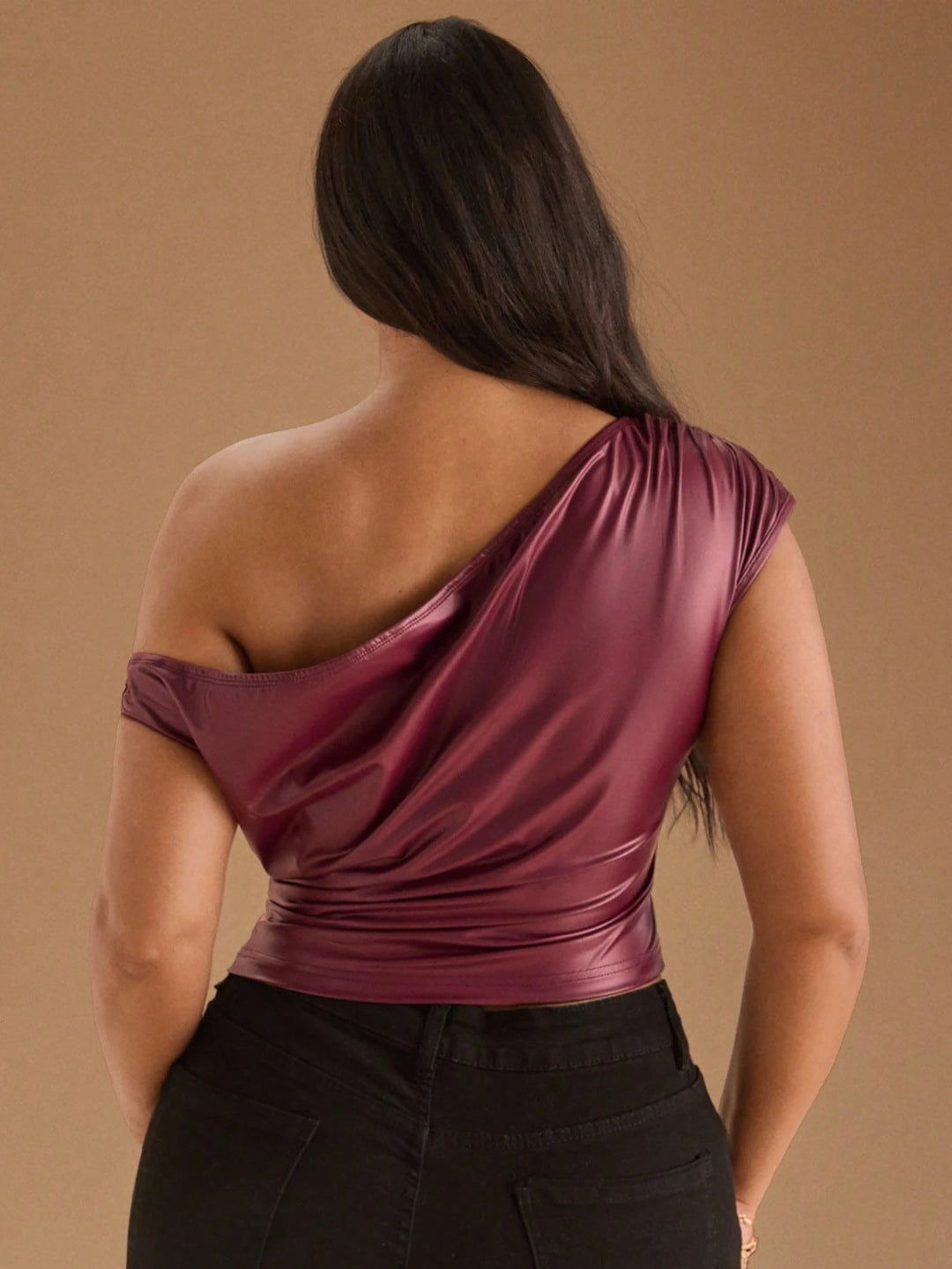 Shein Cure+ felső, bordó