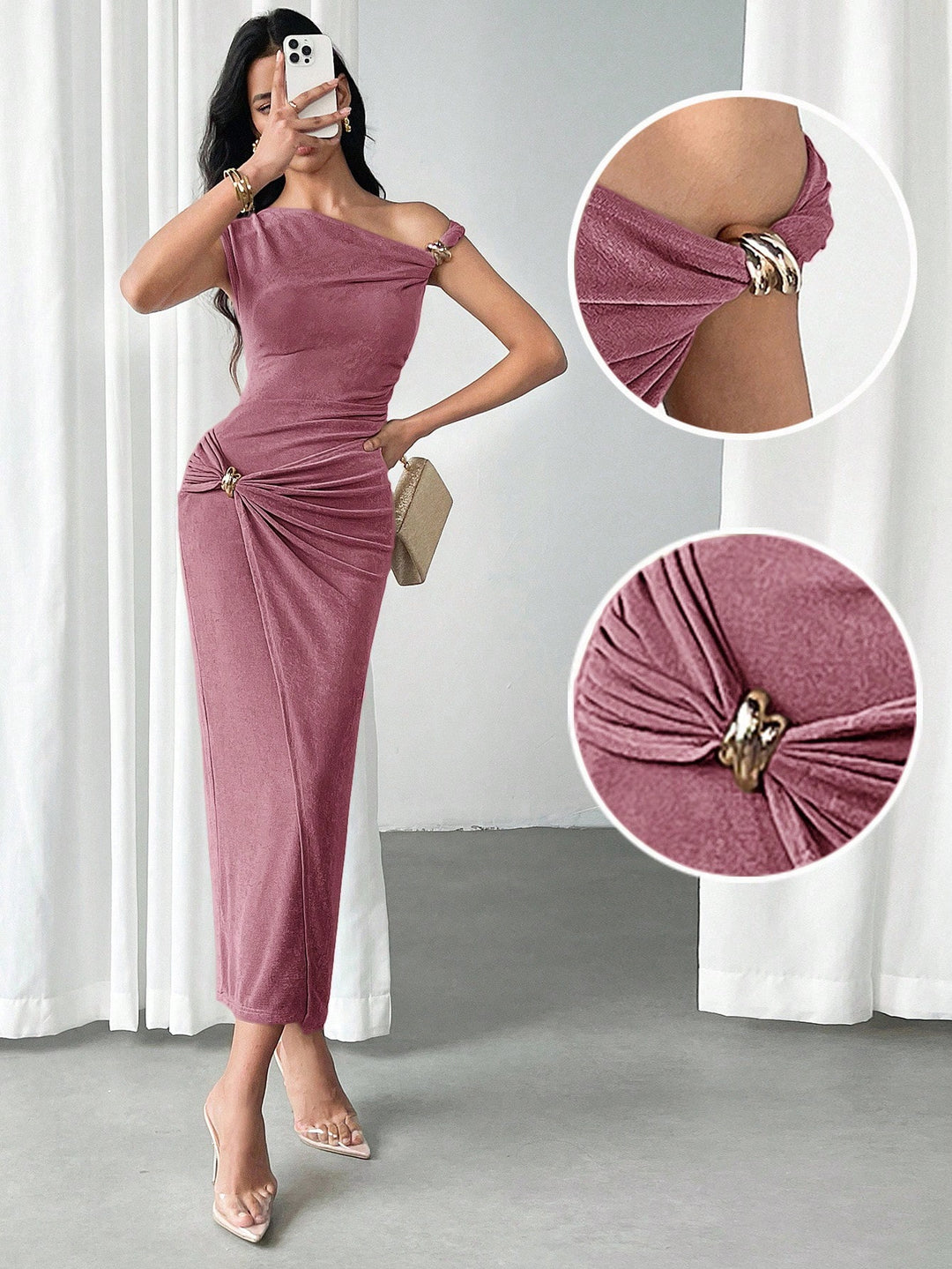 Rochie maxi SHEIN, roz