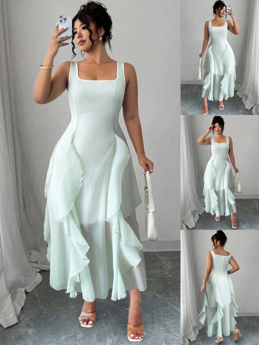 Rochie midi SHEIN, verde