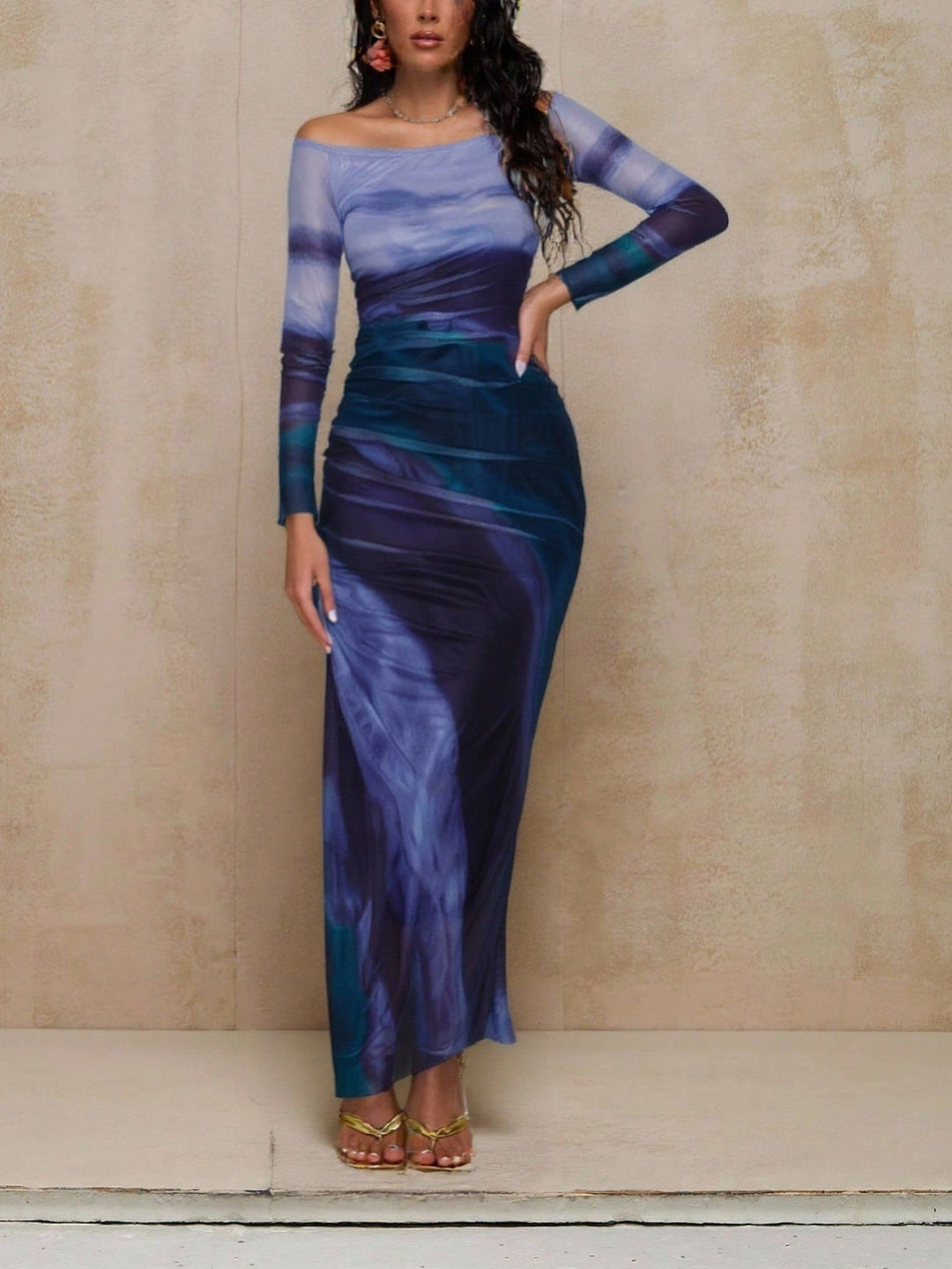 SHEIN maxi ruha, kék
