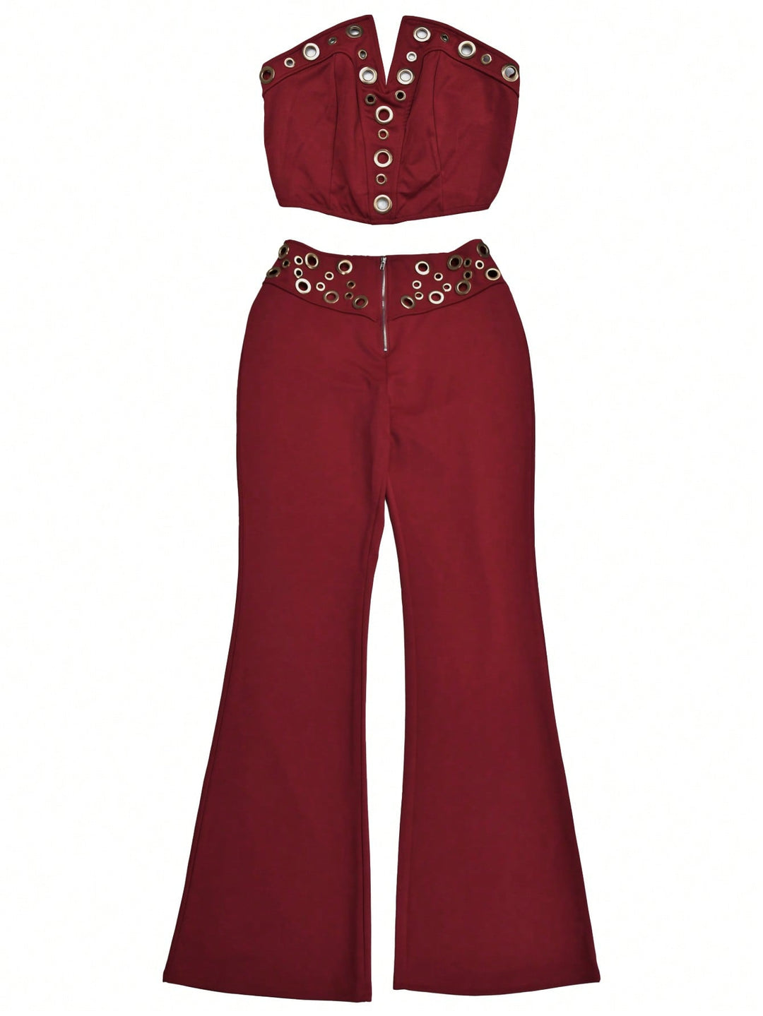Set de pantaloni cu top SHEIN, vișiniu